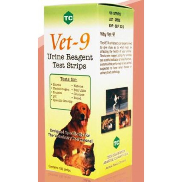 VET 9 URINE REAGENT TEST STRIPS